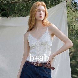 b+ab it b+ab白色蕾丝缎面吊带背心女2026夏季新款细肩带设计内搭上衣