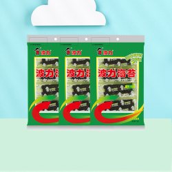 波力食品 波力海苔原味7.5gX3包 寿司即食紫菜寿司拌饭儿童零食小吃小包