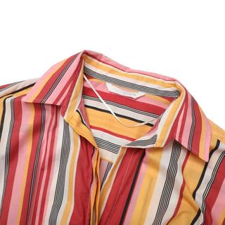 ZARA 女士纯棉竖纹深V领连衣裙