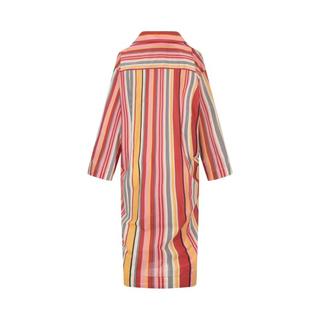 ZARA 女士纯棉竖纹深V领连衣裙