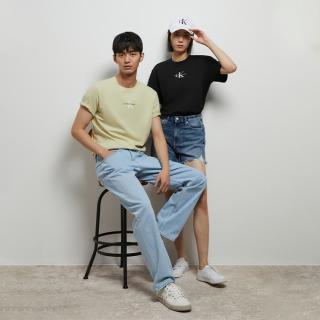 卡尔文·克莱恩 CK Jeans夏季男女情侣中性经典刺绣印花休闲纯棉圆领短袖T恤上衣