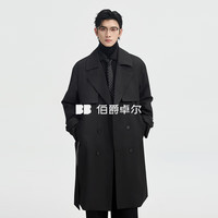 伯爵卓尔 中长款风衣羽绒服男士2025冬季新款 K541001 月夜黑 XL (180)