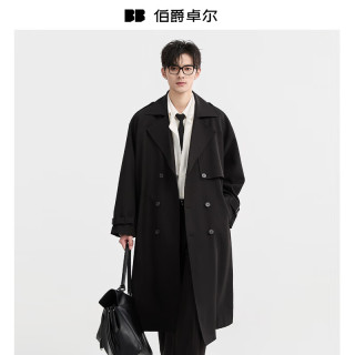 伯爵卓尔 远红外发热抗皱 黑色 XL 男士风衣