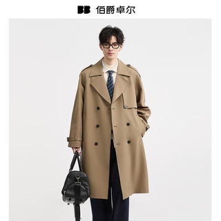 伯爵卓尔 远红外发热抗皱 黑色 XL 男士风衣