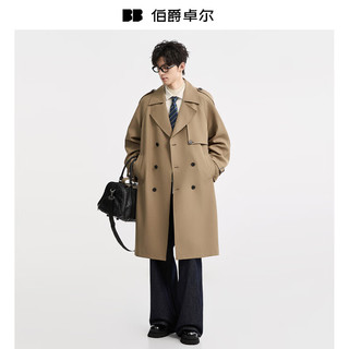 伯爵卓尔 远红外发热抗皱 黑色 XL 男士风衣