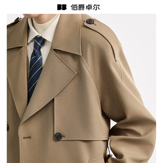 伯爵卓尔 远红外发热抗皱 黑色 XL 男士风衣