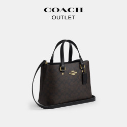 COACH 新款奥莱女士女包单肩包手提包 IM/胡桃木色/黑色