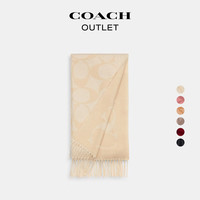 COACH 奥莱男女同款围巾秋冬季 粉笔白色