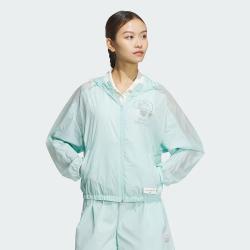 adidas 女士透气宽松百搭夹克上衣梭织休闲连帽运动外套