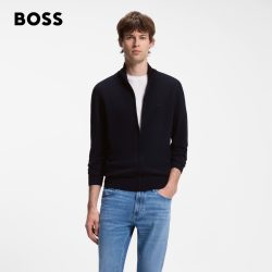 BOSS 博斯 男士羊毛立领拉链开衫