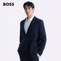 BOSS 博斯26男士羊毛混纺弹力商务通勤日常西装外套