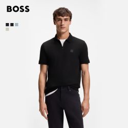 BOSS 博斯26新款男休闲通勤珠地网眼短袖BOSSPolo衫