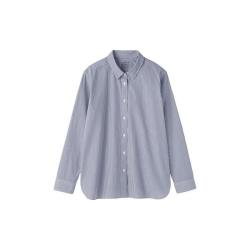 無印良品 MUJI 无印良品 女式 水洗 平纹 衬衫领长袖衬衫衬衣女款秋季女装外套