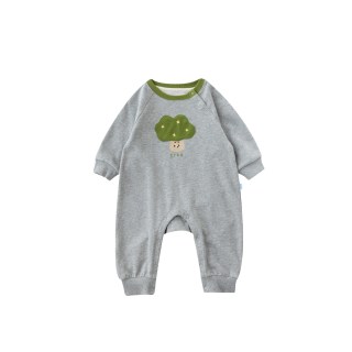 幼歌 婴幼儿秋季亲肤卡通贴布印花连体衣舒适插肩袖柔软爬服