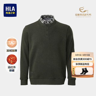 海澜之家 加绒加厚双领半开襟毛衣