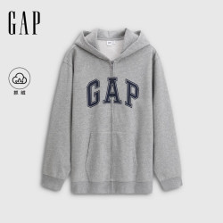 Gap 男女装秋款Logo印花宽松抓绒连帽卫衣