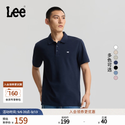 Lee 经典翻领小Logo徽标复古撞色短袖POLO衫 藏青色 L