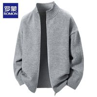 罗蒙 针织开衫毛衣春秋外套爆款2026新款男装立领高级感痞帅上衣服
