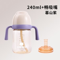 豆儿熊 PPSU大宝宝奶瓶一岁以上直饮奶瓶牛奶杯吸管奶瓶1-3-6岁大口径