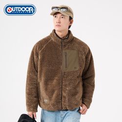 OUTDOOR PRODUCTS 时尚简约两面穿保暖抓绒衣纯色立领收口防风外套