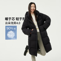 坦博尔 高充绒量连帽加厚 黑色 S(160) 女士羽绒服