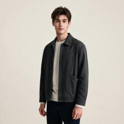 DKNY 翻领磨毛男式夹克男士外套秋冬款