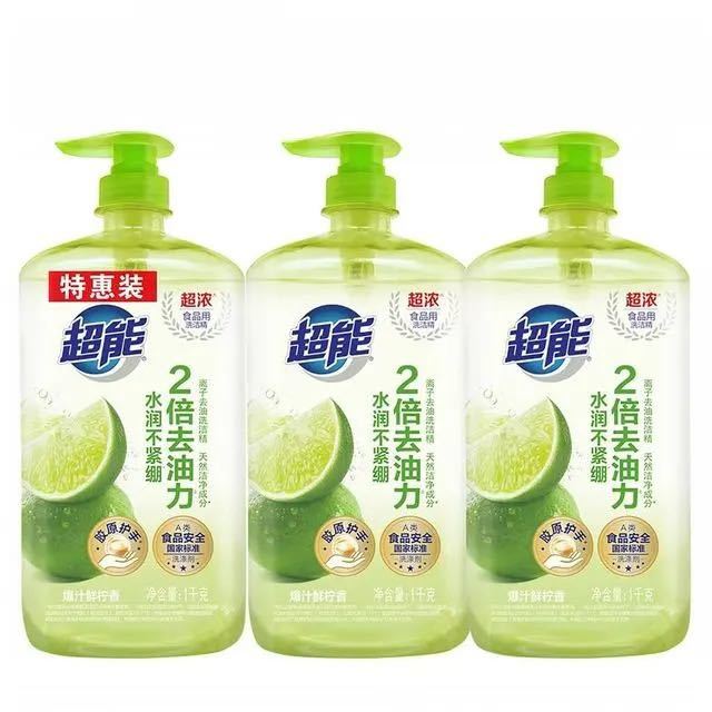 88VIP：超能 离子去油洗洁精 柠檬护手1KG*3瓶