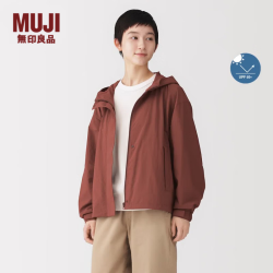 無印良品 MUJI 女式 不易沾水防紫外线便携风帽夹克 女装外套上衣秋季 BD131C6A 砖红色 M (160/84A)