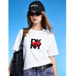 DKNY logo夏季高级感短袖T恤女宽松舒适质感上衣女