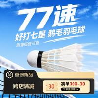 京东京造 专业G120羽毛球 耐打型防风鹅毛专业训练用球 单筒12只装