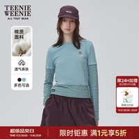 TEENIE WEENIE 小熊女装长袖T恤夏假两件撞色条纹打底衫薄
