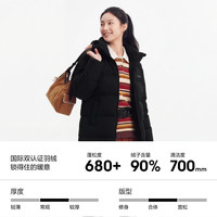 波司登 B260245112XS 90绒短款连帽羽绒服 黑色 M