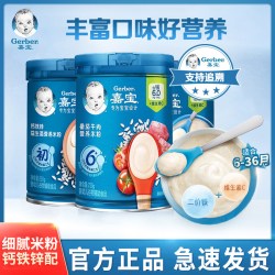 嘉宝 米粉婴儿辅食宝宝营养钙铁锌原味高铁米粉1段2段3段官方正品