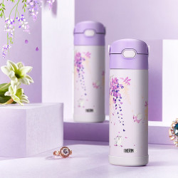 THERMOS 膳魔师 花系列高真空不锈钢吸管杯（紫藤萝）TCMQ-470 PL(FL-IV) 紫藤花 470ml
