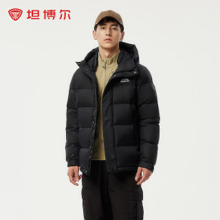 坦博尔 户外羽绒服男士短款拼接连帽休闲冬季保暖时尚外套