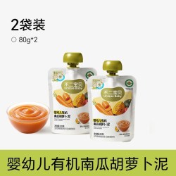 不二宝贝 果泥婴幼儿有机南瓜胡萝卜泥儿童水果泥辅食泥6个月1岁+