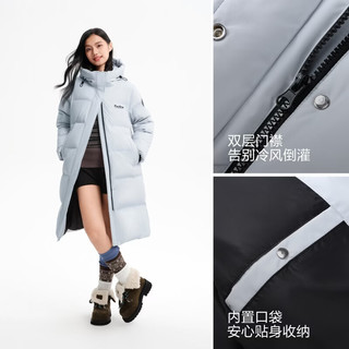 波司登 B260245171DS 加厚连帽长款羽绒服 暖绒米 XL