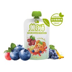 盖狮 水果泥100%纯果肉蓝莓儿童无额外添宝宝婴幼儿送辅食谱独立装
