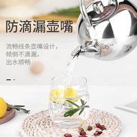 康之伴不锈钢茶壶加厚玲珑壶餐厅饭店茶水壶煮酒壶大容量带滤网泡茶专用 20CM银色