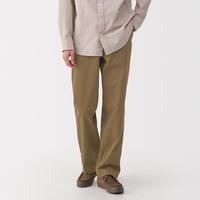 無印良品 MUJI 无印良品 男式水洗丝光斜纹宽版裤长裤子男士休闲裤秋季