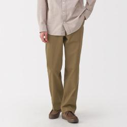無印良品 MUJI 无印良品 男式水洗丝光斜纹宽版裤长裤子男士休闲裤秋季
