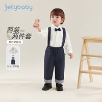 百亿补贴：jellybaby 男童背带裤套装休闲春装宝宝春童装小童两件套儿童新款