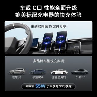 酷态科 100W快充 双Type-C接口 一拖二数据线