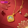 PINKBOX 娉饰珠宝云间莲华系列黄金项链 足金如意莲花项链新品高