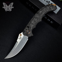 BENCHMADE 美国进口Benchmade蝴蝶865-02碳纤维手柄-钢本色石洗刃