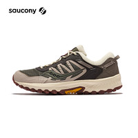 saucony 休闲鞋男女同款GRID PEAK户外防滑耐磨徒步休闲百搭运动鞋 橄榄绿棕 3