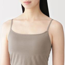 無印良品 MUJI 无印良品 女式 莱赛尔短款带罩杯吊带衫 女士背心夏季