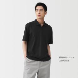 無印良品 MUJI 无印良品 男式 凉感天竺编织短袖POLO衫男士t恤男装夏季