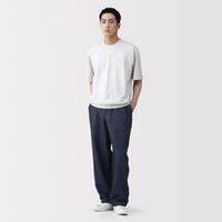 無印良品 MUJI 无印良品 男式 汉麻混 牛仔 直筒裤 男士男款长裤子男装秋季