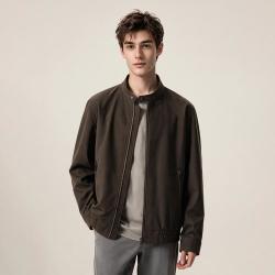 DKNY 男士外套男式夹克纯色拉链老钱克风外套男